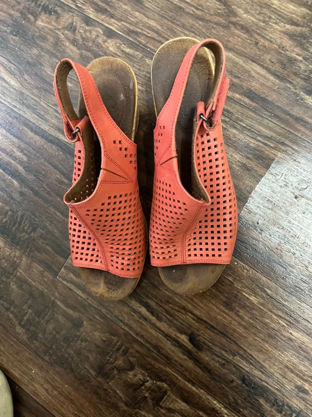 Women’s Perforated Slingback Sandals in Coral